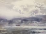 "Shinning clouds, flickering sea" watercolor on paper, 56 x 76, 2017 © Sergey Temerev